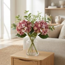 Artikel Künstliche Hortensie Groß Rosa Mauve Ø15cm L58cm Deko Blumenstrauß 2er-Set