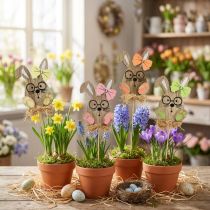 Artikel Blumenstecker Holz Osterstecker Hase mit Brille 8,5cm 12 St