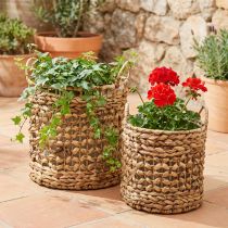 Artikel 2er Set Pflanzkörbe aus Seegras und Wasserhyazinthe Ø31/26cm - Dekokorb, Blumenkorb, Aufbewahrung, Öko, Natur