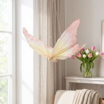 Artikel Schwebender Schmetterling 70 cm Rosa-Gelb Hängedekoration aus Papier