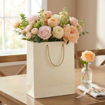 Artikel Geschenktasche Papier Creme 26×12×32cm - Elegante Verpackung für Floristen