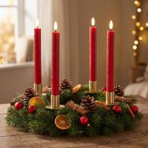 Artikel LED-Spitzkerzen aus Echtwachs, 24 cm, rot, warmweiß, 2 Stück
