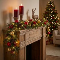 Artikel Tannengirlande Weihnachten Grün Braun Zapfen 185cm Deko