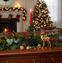 Artikel Kerzenhalter Metall Tannenbaum-Form Grün 28cm Innenbereich