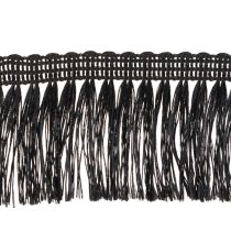 Artikel Fransenband Schwarz 4cm, Kordonettborte, Deko Fransen Lurex 25m
