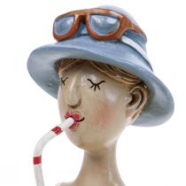 Artikel Frauenbüste Cocktail Blau Weiß Dekofiguren H10,5cm 2St