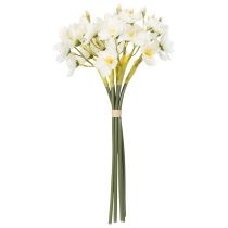 Artikel Künstlicher Narzissenzweig Weiß mit Gelben Akzenten 33cm 6er-Set für Hochzeits- und Frühlingsdeko