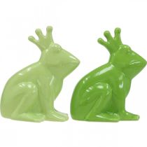 Artikel Deko Frosch Keramik, Froschkönig Paar Sommerdeko 13×8×16cm 2St