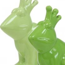 Deko Frosch Keramik, Froschkönig Paar Sommerdeko 13×8×16cm 2St