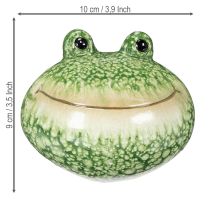 Artikel Deko Frosch Figur grün 11cm aus Keramik wetterfest im 2er Set für Garten und Zuhause