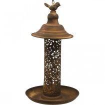 Vogel Futterstation zum Hängen in Rost-Optik Ø20cm H36cm