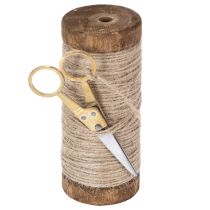 Artikel Garnspule mit Deko-Schere Ø6,5cm H15cm 2St Vintage-Stil