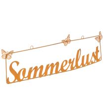 Artikel Gartendeko mit Schmetterlingen, Hänger “Sommerlust”, Metalldeko Edelrost L54,5cm H14cm
