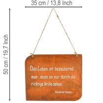 Artikel Gartenschild Rost Metall mit Spruch Das Leben 35x30cm
