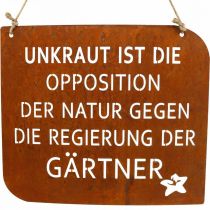 Artikel Gartenschild mit Spruch „Unkraut“ Rost Deko Garten 35×30cm