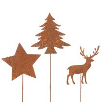 Artikel Gartenstecker Edelrost Hirsch Deko Stern Tanne H10/15cm 3St