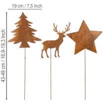 Artikel Gartenstecker Edelrost Hirsch Deko Stern Tanne H14/20 3St