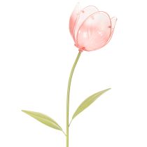 Artikel Metall-Gartenstecker Tulpe mit Glasblüte 94 cm für Beete und Balkondekoration