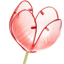Artikel Gartenstecker Tulpe aus Glas in Rot – Dekoration für Garten und Balkon, 94 cm