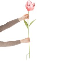 Artikel Gartenstecker Tulpe aus Glas in Rot – Dekoration für Garten und Balkon, 94 cm
