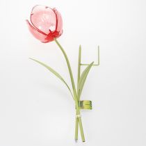 Artikel Gartenstecker Tulpe aus Glas in Rot – Dekoration für Garten und Balkon, 94 cm