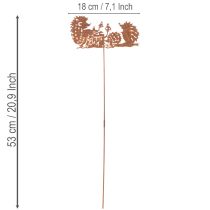 Artikel Gartenstecker Igel Metall 53cm Rostoptik für Sommer und Herbst