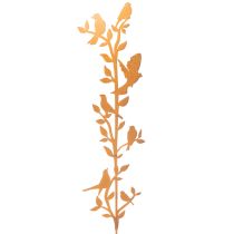 Artikel Gartenstecker Metall Zweig mit Vögeln 100cm Edelrost Braun