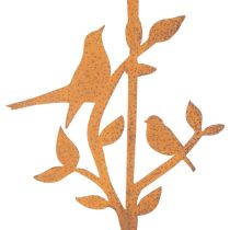 Artikel Gartenstecker Metall Zweig mit Vögeln 100cm Edelrost Braun