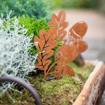 Artikel Gartenstecker Eicheln mit Blatt Edelrost Metall H19cm 6 St