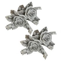 Rose für Grabschmuck Polyresin 10cm x 8cm 6St