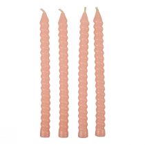 Artikel Gedrehte Kerzen Spiralkerzen Hellrosa Ø1,4cm H18cm 4St