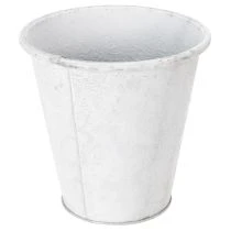Artikel Gefäß mit Ornamenten, Pflanztopf, Metallübertopf Weiß Ø18,5cm H18cm