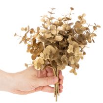 Artikel Kunststoff Eukalyptus Deko-Zweig Gold 24cm für Innenbereich