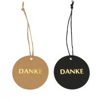 Geschenkanhänger „Danke“ Papier Schwarz/Braun Ø6cm 100St