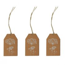 Artikel Geschenkanhänger Papier Braun Blumen 8×5cm 24 St