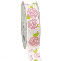 Artikel Geschenkband Rosen Ti amo Romantisches Dekoband 25mm 20m für Floristen