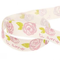 Artikel Geschenkband Rosen Ti amo Romantisches Dekoband 25mm 20m für Floristen