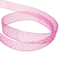Artikel Rosa Geschenkband mit Punktemuster 2,5 cm x 20 m für kreative Deko und Geschenkverpackungen
