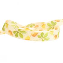 Geschenkband Grün Herbstlaub Deko Band Herbst 25mm 20m