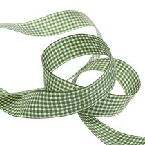 Geschenkband Karo Grün 8mm - 25mm 20m