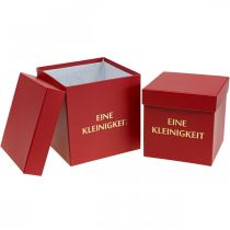 Geschenkbox „Eine Kleinigkeit“ eckig Rot 14/12cm 2er-Set