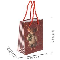 Artikel Geschenktasche Papier 16cm Maus-Motiv 2er-Set Weihnachten