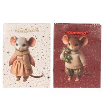 Artikel Geschenktasche Papier 16cm Maus-Motiv 2er-Set Weihnachten