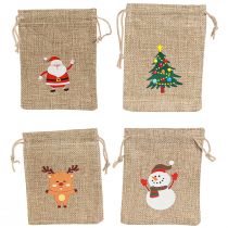 Artikel Weihnachtliche Jutesäckchen Geschenkbeutel Natur 10×13cm Set
