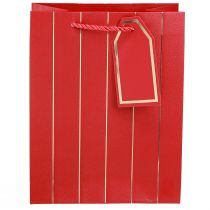 Artikel Edle Weihnachtstasche Rot Gold Geschenktasche Stabil 18×10×23cm
