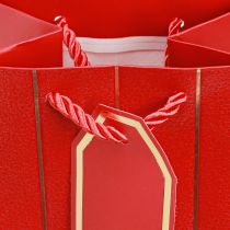 Artikel Geschenktüte Flaschentasche Weihnachten Rot Gold Papier 9×12×36cm 1 St