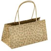 Artikel Geschenktüte Papier Naturbraun Blätter 20×10×10cm 6 St umweltfreundliche Verpackung