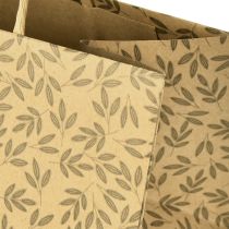Artikel Geschenktüte Papier Naturbraun Blätter 20×10×10cm 6 St umweltfreundliche Verpackung
