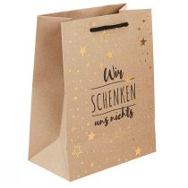 Artikel Geschenktüte Weihnachten Sterne „Wir schenken uns nichts“ 18×10×23cm 2St – Geschenkverpackung originell charmant