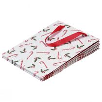 Artikel Festliche Geschenktüte Weihnachten Rot Weiß mit Henkeln – Praktisch & Dekorativ für Weihnachtspräsente 24x18x8cm